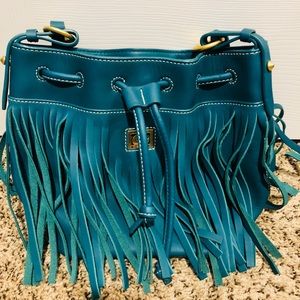 Turquoise fringe dooney and bourke